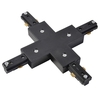 X Shaped Connector for Single Circuit Mains Track - Black