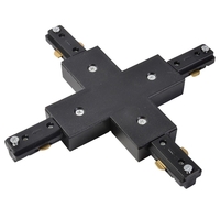 X Shaped Connector for Single Circuit Mains Track - Black