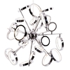 Zenith 26 Light LED Ceiling Pendant with Ring Shades - Chrome