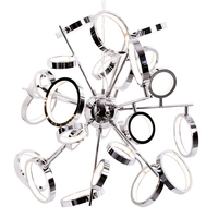 Zenith 26 Light LED Ceiling Pendant with Ring Shades - Chrome