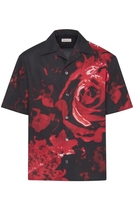 ALEXANDER MCQUEEN DROP SHOULDER WAX FLORAL SHIRT Size: 15+,  colour: BL
