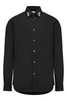ALEXANDER MCQUEEN EMBELISHED COLLAR SHIRT Size: 15++,  colour: BLACK