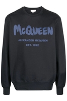 ALEXANDER MCQUEEN GRAFFITI BRANDED SWEATSHIRT Size: L,  colour: NAVY
