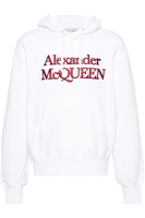 ALEXANDER MCQUEEN KIMONO SLEEVE BRANDED HOODED TOP Size: L,  colour: WH