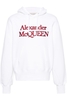 ALEXANDER MCQUEEN KIMONO SLEEVE BRANDED HOODED TOP Size: S,  colour: WH