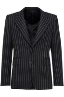 ALEXANDER MCQUEEN LETTERED PINSTRIPE JACKET Size: 48,  colour: BLACK