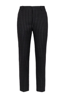 ALEXANDER MCQUEEN LETTERED PINSTRIPE TROUSERS Size: 48,  colour: BLACK