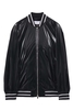 ALEXANDER MCQUEEN LIQUID VINYL BOMBER JACKET Size: 48,  colour: BLACK