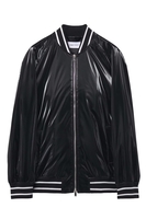 ALEXANDER MCQUEEN LIQUID VINYL BOMBER JACKET Size: 48,  colour: BLACK