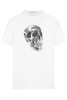 ALEXANDER MCQUEEN METALLIC SKULL PRINT T SHIRT Size: XL,  colour: WHITE