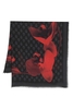 ALEXANDER MCQUEEN ORCHID PRINT SCARF Size: One,  colour: BLACK