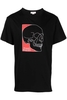 ALEXANDER MCQUEEN OUTLINE SKULL PRINT T SHIRT Size: L,  colour: BLACK