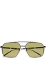 ALEXANDER MCQUEEN RECTANGLE FRAME SUNGLASSES Size: One,  colour: GREEN