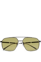 ALEXANDER MCQUEEN RECTANGLE FRAME SUNGLASSES Size: One,  colour: GREEN