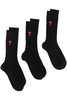 AMI PARIS 3 PACK ADC SOCKS Size: 39-42,  colour: BLACK