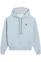 AMI PARIS AMI DE COEUR COTTON HOODED TOP Size: L,  colour: SKY
