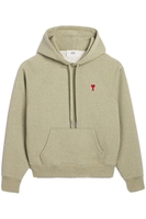 AMI PARIS AMI DE COEUR COTTON HOODED TOP Size: M,  colour: SAGE