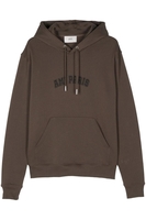 AMI PARIS BRANDED COTTON PULLOVER HOODED TOP Size: XL,  colour: BROWN