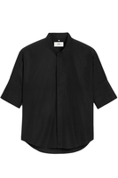 AMI PARIS MANDARIN COLLAR POPLIN SHIRT Size: XS,  colour: BLACK
