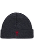 AMI PARIS RED ADC BEANIE Size: One,  colour: GREY