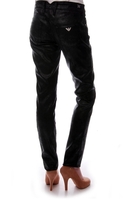 Armani Jeans Womens Cracked Leather Jeans