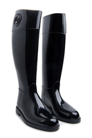 Armani Jeans Womens Diamante Wellington Boots Black