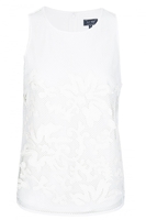 Armani Jeans Womens Mesh Top White Size: 42,  colour: WHITE