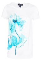 Armani Jeans Womens Print T-Shirt Size: 36,  colour: WHITE
