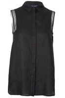 Armani Jeans Womens Sleeveless Blouse Size: 36,  colour: BLACK