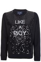 ARMANI Womens Armani Jeans Like a Boy Sequin Sweater Size: