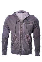 Daniele Alessandrini Leather Trim Hooded Top