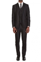 Dolce & Gabbana Three Piece Two Button Tailored Suit Black