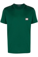 DOLCE & GABBANA COTTON PLAQUE T SHIRT Size: 48,  colour: GREEN