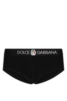 DOLCE & GABBANA CREST WAISTBAND BREIFS Size: 4,  colour: BLACK