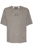 DOLCE & GABBANA DISTRESSED PLAQUE T SHIRT Size: 50,  colour: GREY