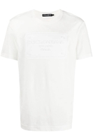 DOLCE & GABBANA EMBOSSED PLAQUE T SHIRT Size: 50,  colour: WHITE