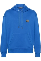 DOLCE & GABBANA ESSENTIALS PLAQUE HOODED TOP Size: 50,  colour: BLU
