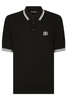 DOLCE & GABBANA KINTED DG LOGO POLO SHIRT Size: 48,  colour: BLACK