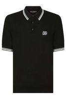 DOLCE & GABBANA KINTED DG LOGO POLO SHIRT Size: 52,  colour: BLACK