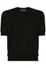 DOLCE & GABBANA KNITTED SHORT SLEEVE SWEATER Size: 48,  colour: BLA