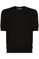 DOLCE & GABBANA KNITTED SHORT SLEEVE SWEATER Size: 48,  colour: BLA