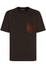 DOLCE & GABBANA LEATHER POCKET T SHIRT Size: 48,  colour: BROWN