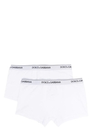 DOLCE & GABBANA LOGO WASITBAND 2 PACK BOXERS Size: 3,  colour: WHIT