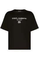 DOLCE & GABBANA OVER FIT BRANDED COTTON TEE Size: 46,  colour: BLAC