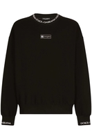DOLCE & GABBANA OVER FIT NEXK LOGO SWEATSHIRT Size: M,  colour: BLA