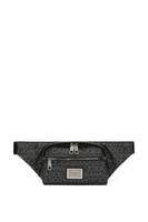 DOLCE & GABBANA OVER LOGO LEATHER WAISTBAG Size: One,  colour: BLAC