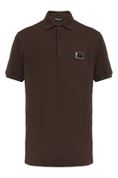 DOLCE & GABBANA PLAQUE COTTON POLO SHIRT Size: 54,  colour: BURGAND