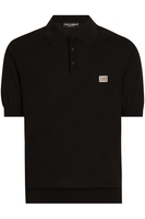 DOLCE & GABBANA PLAQUE KNITTED POLO Size: 48,  colour: BLACK