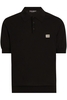 DOLCE & GABBANA PLAQUE KNITTED POLO Size: 52,  colour: BLACK