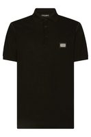 DOLCE & GABBANA PLAQUE POLO SHIRT Size: 48,  colour: BLACK
